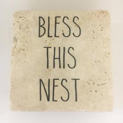 Bless This Nest Coasters, Rae Dunn Inspired,..