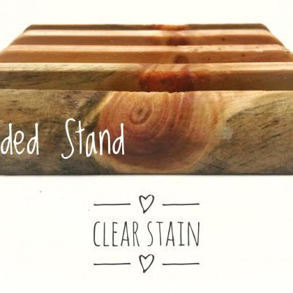 Coaster Holder, Clear Stained Wooden Coaster..